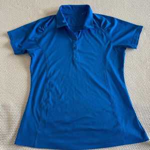 Antigua royal blue women’s golf polo no size tag but fits as a small #golf #polo